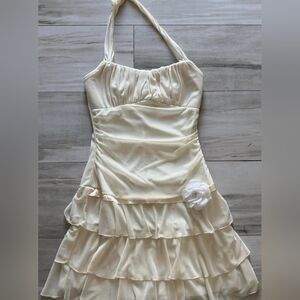 Ruby Rox Cream Halter Dress
